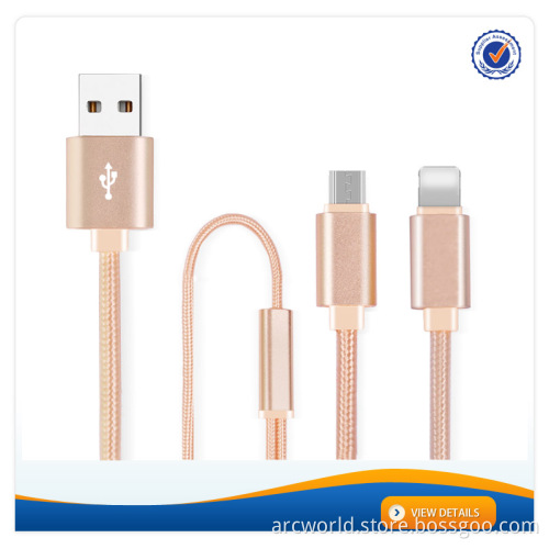 AWD204 2017 High quality 2 in 1 usb cable charger cable for iphone